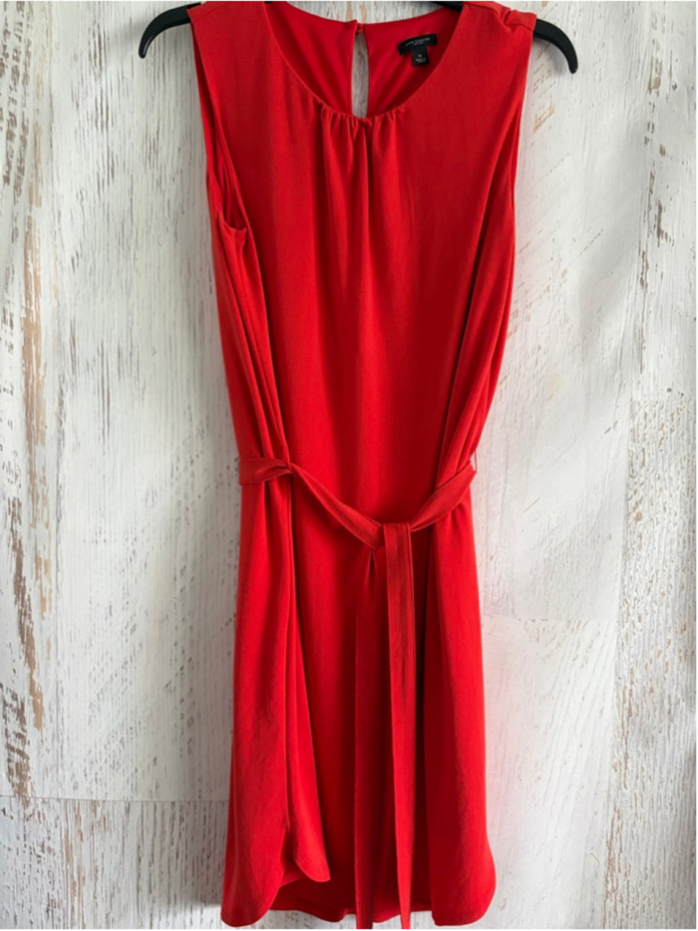 Women's Ann Taylor Red/Orange Sleeveless Dress with Belt - Size M